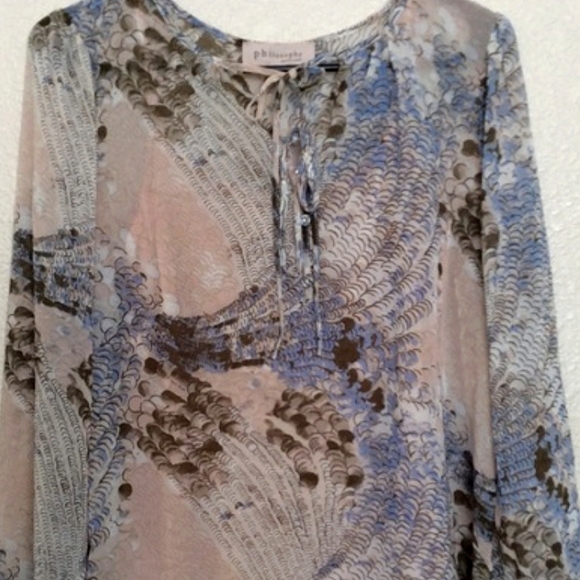 Philosophy Keyhole Tie Blouse Size medium - Picture 6 of 6